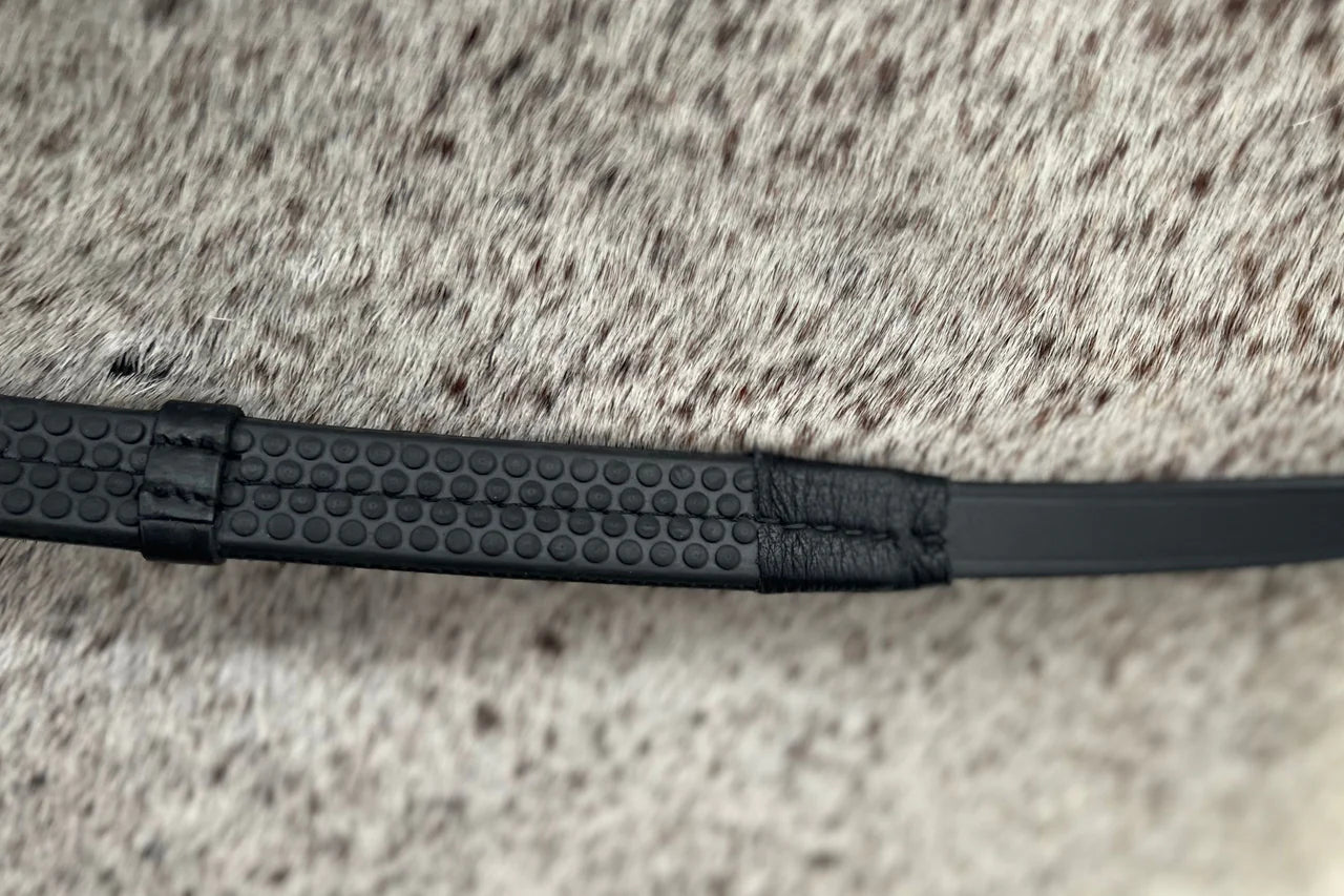 Correct Connect Super Grip Reins - Heavy Rubber Rein for Ultimate Grip- Hand Stops 5" (13cm) Apart