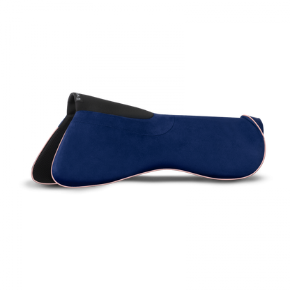 Winderen dressage half pad in dark blue and roase gold