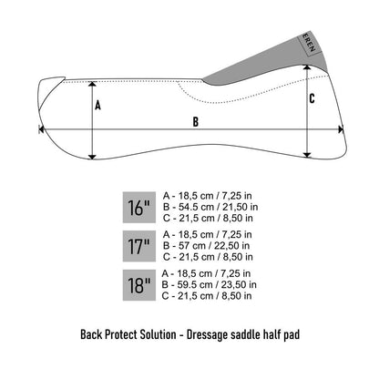 Winderen dressage half pad sizing chart