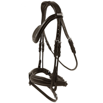 "BELLA ROSA" CLASSIC ENGLISH ROLLED DOUBLE BRIDLE - Discontinued Line