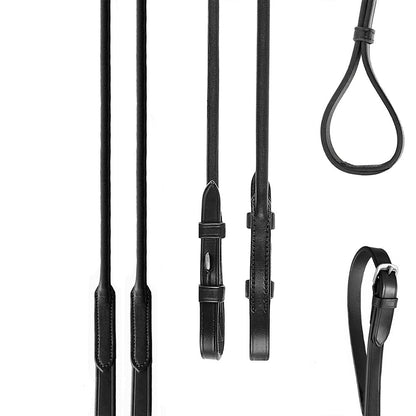 ROLLED DOUBLE BRIDLE REIN SET
